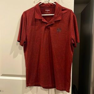 Express Mens Medium Dark Red Polo